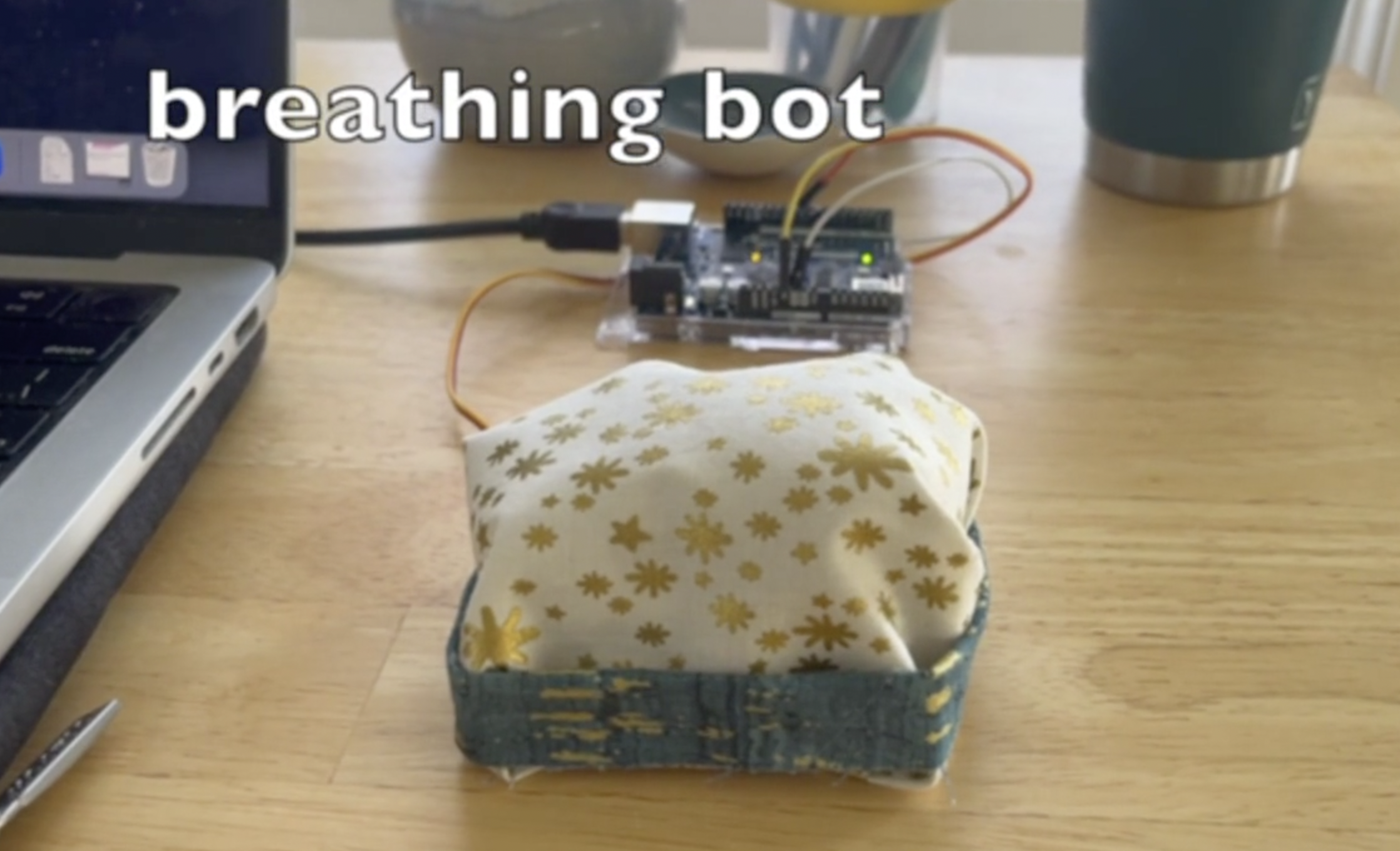 Desktop breathing robot — physically embodying computational effort